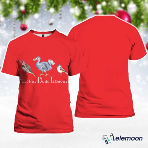RED Women's Animal FDT Flicker Dodo Titmouse Print T-Shirt $30.95