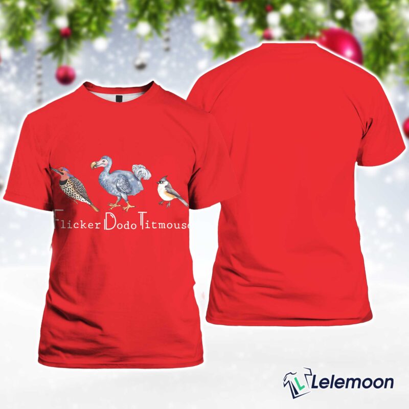 RED Women's Animal FDT Flicker Dodo Titmouse Print T-Shirt RED Women's Animal FDT Flicker Dodo Titmouse Print T-Shirt $30.95