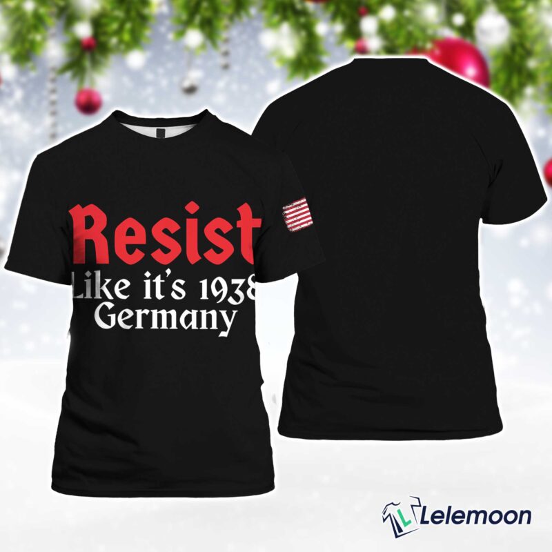 Black Retro Resist Like It's 1938 Germany Print V-Neck T-Shirt Black Retro Resist Like It's 1938 Germany Print V-Neck T-Shirt $30.95