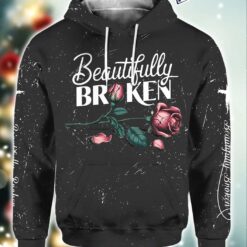 Black Beautifully Broken Country Music Print Hoodie