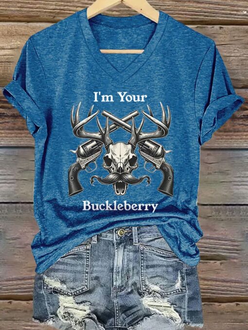 Retro I'm Your Huckleberry Print T-Shirt $19.95