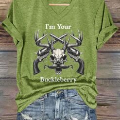 Retro I'm Your Huckleberry Print T-Shirt $19.95