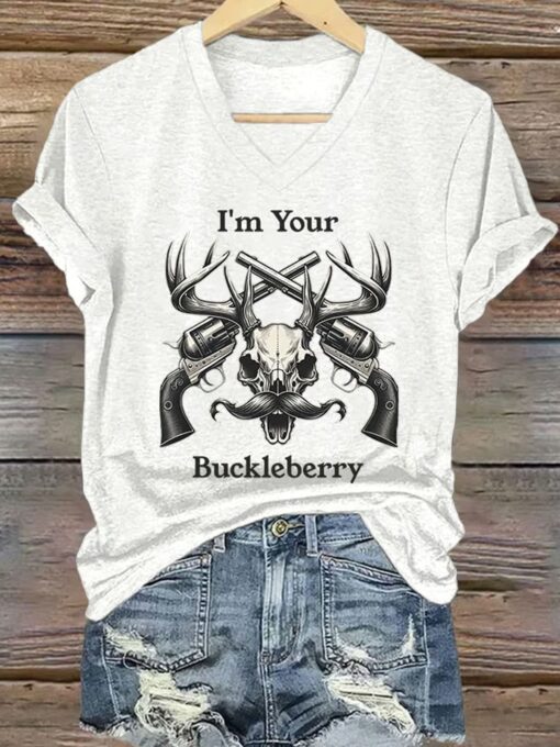 Retro I'm Your Huckleberry Print T-Shirt $19.95