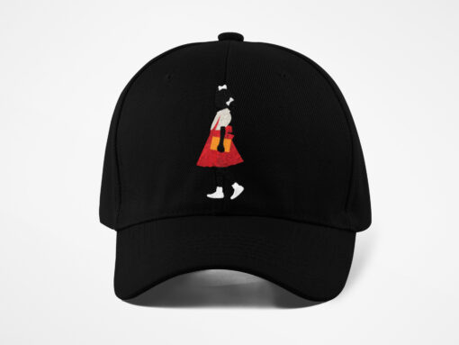 Black Girl In Red Dress Art Print Baseball Cap $29.95