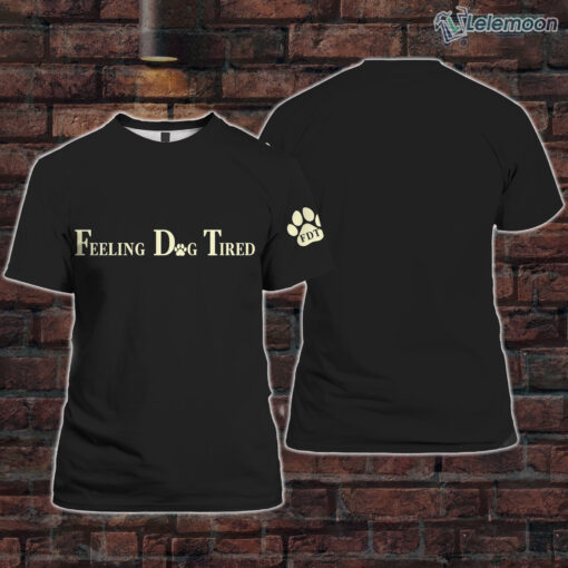 Black Feeling Dog Tired FDT V Neck Shirt $30.95
