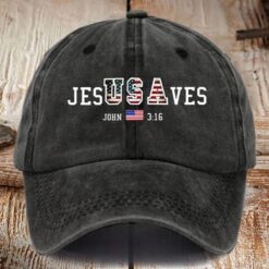 Vintage USA Jesus Saves Print Baseball Cap