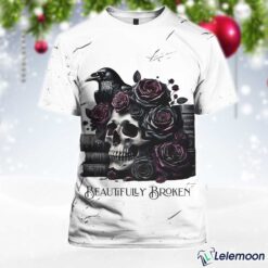 White Jelly Roll Beautifully Broken Country Music Print V-Neck T-Shirt