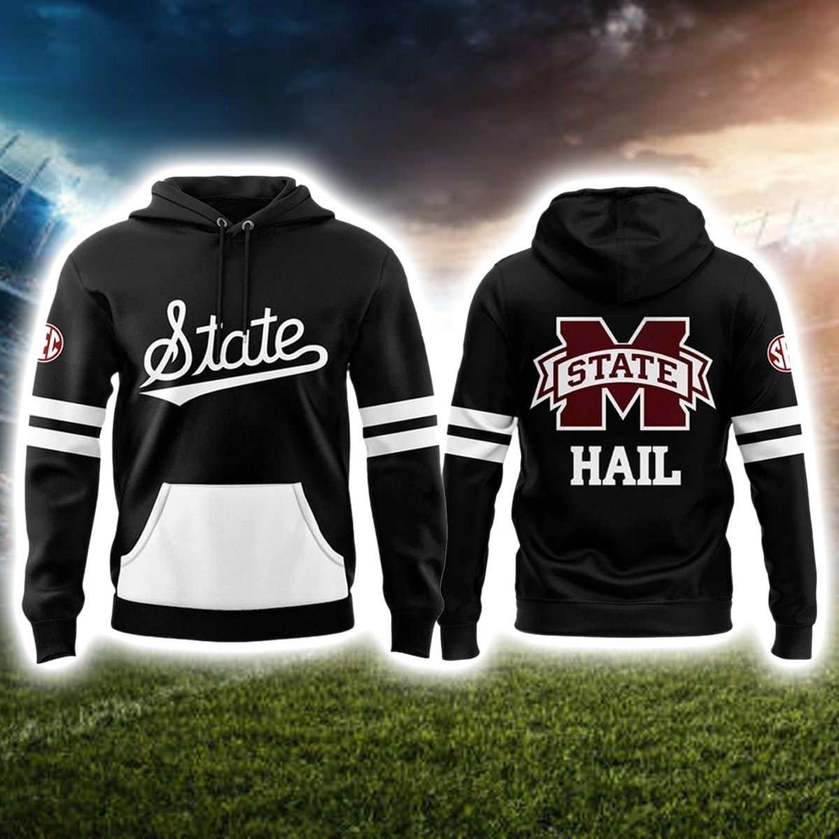 Mississippi State Bulldogs Football Out of the Darkness Hoodie 2025 Mississippi State Bulldogs Football Out of the Darkness Hoodie 2025 $45.95