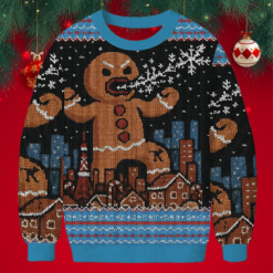 Giant Gingerbread Man Ugly Christmas Sweater 2025